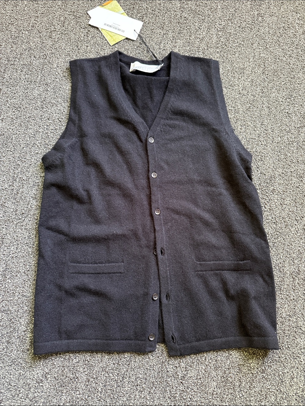 Men's Black Button-Front Knit Vest